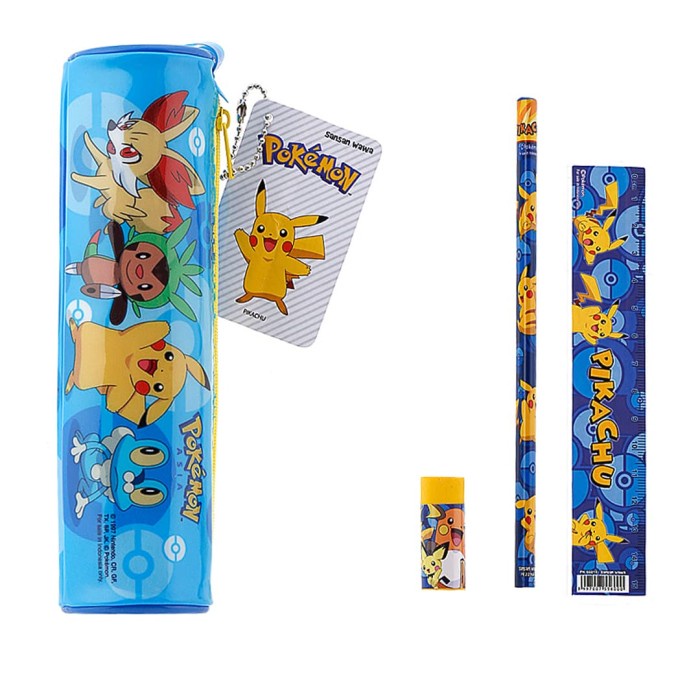 

(BISA COD) Pokemon Stationary Set Pencil Case Round