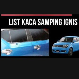 lis list kaca pintu samping pelipit pintu mobil suzuki IGNIS CHROME CROME PLASTIK TEMPEL