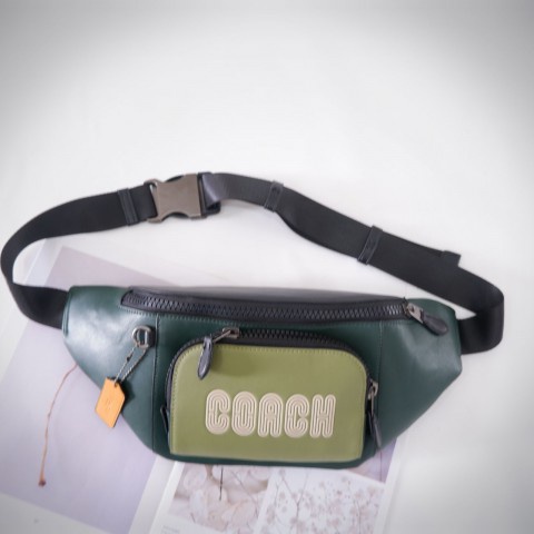 TAS PRIA COACH TRACK BELT BAG IN COLORBLOCK WITH COACH PATCH