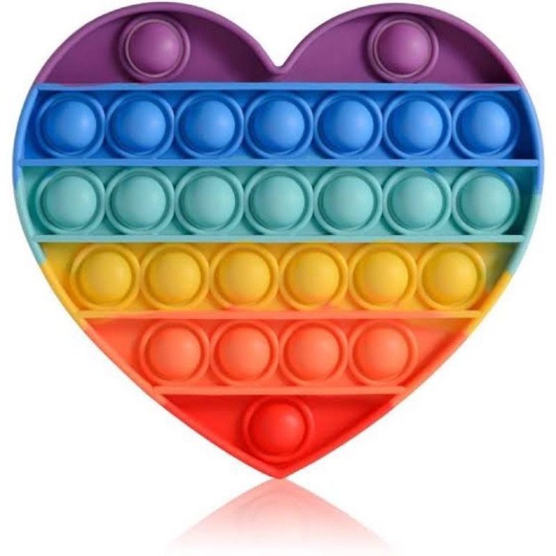 (R.m)Mainan anak/ mainan viral anak-anak Pop it murah Popit pop ITS square Rainbow multi colour Fidget Toy push bubble (R.M)-LOVE