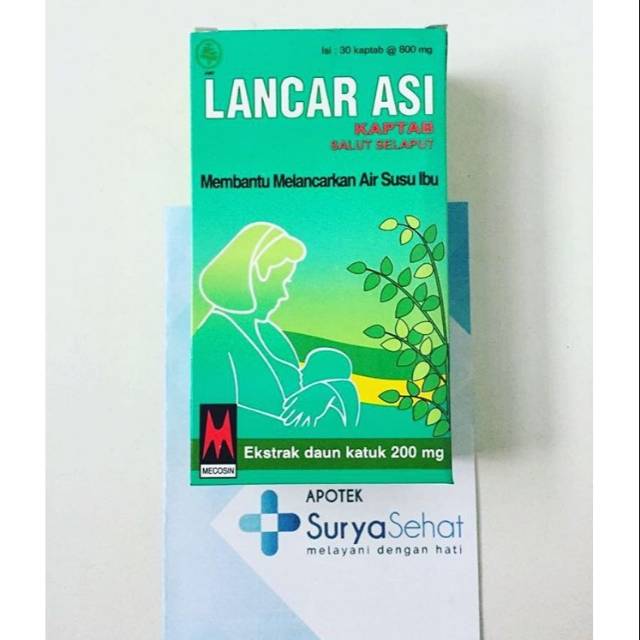 LANCAR ASI Herbal Alami dari Ekstrak Daun Katuk 200mg isi 30 kaptab