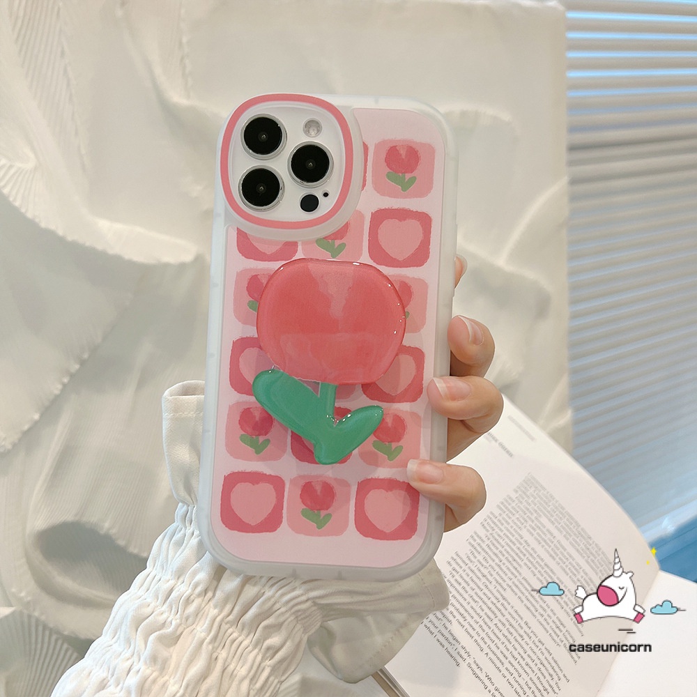 Soft Case Tpu Motif Bunga Tulip Untuk iPhone 11 13 12 Pro Max 7 6 6s 8 Plus X XR XS Max SE 2020