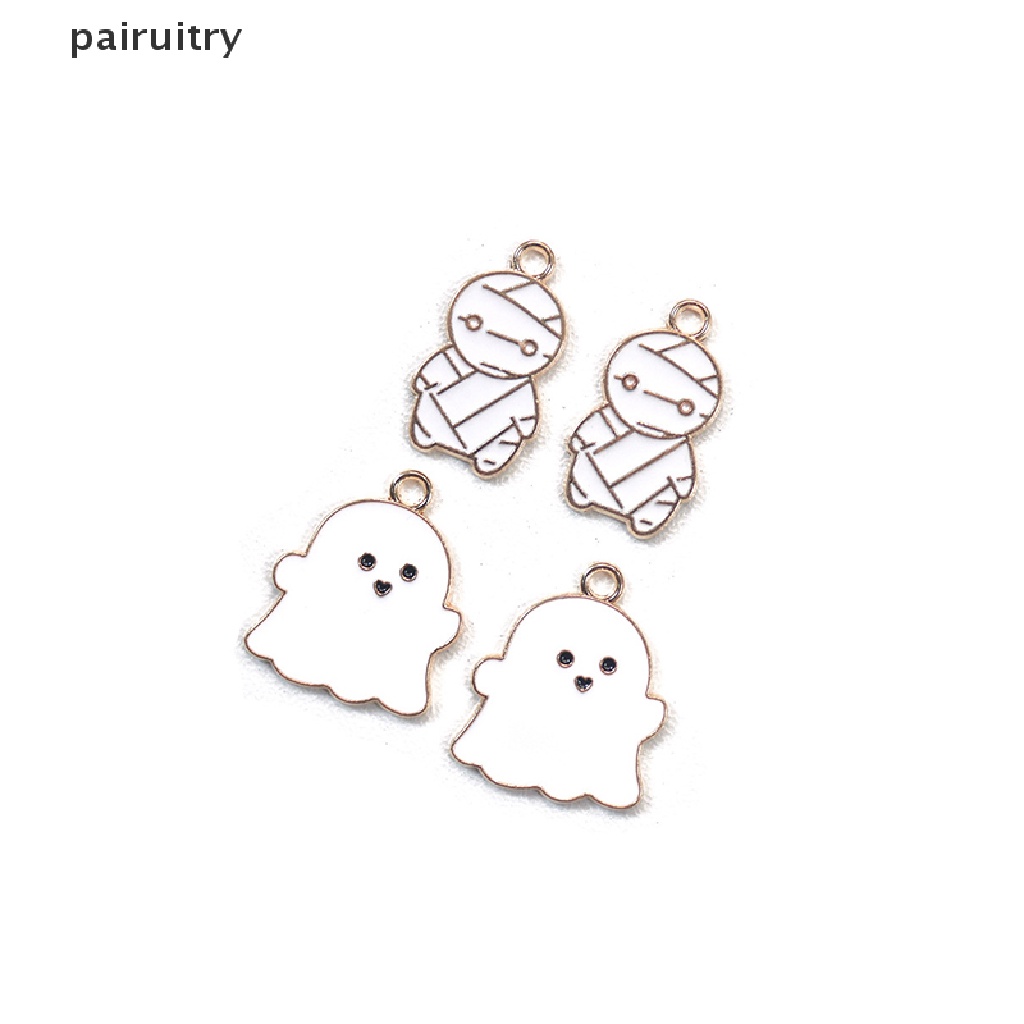 Prt 10pcs Charm Enamel Bentuk Labu halloween Bahan Zinc Alloy Untuk Membuat Kalung PRT