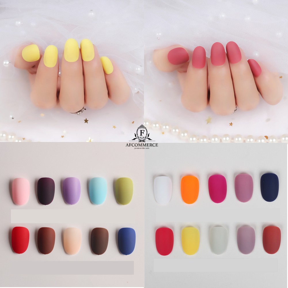 KUKU PALSU FAKE NAILS MATTE OVAL STYLE  24PCS BAG 3