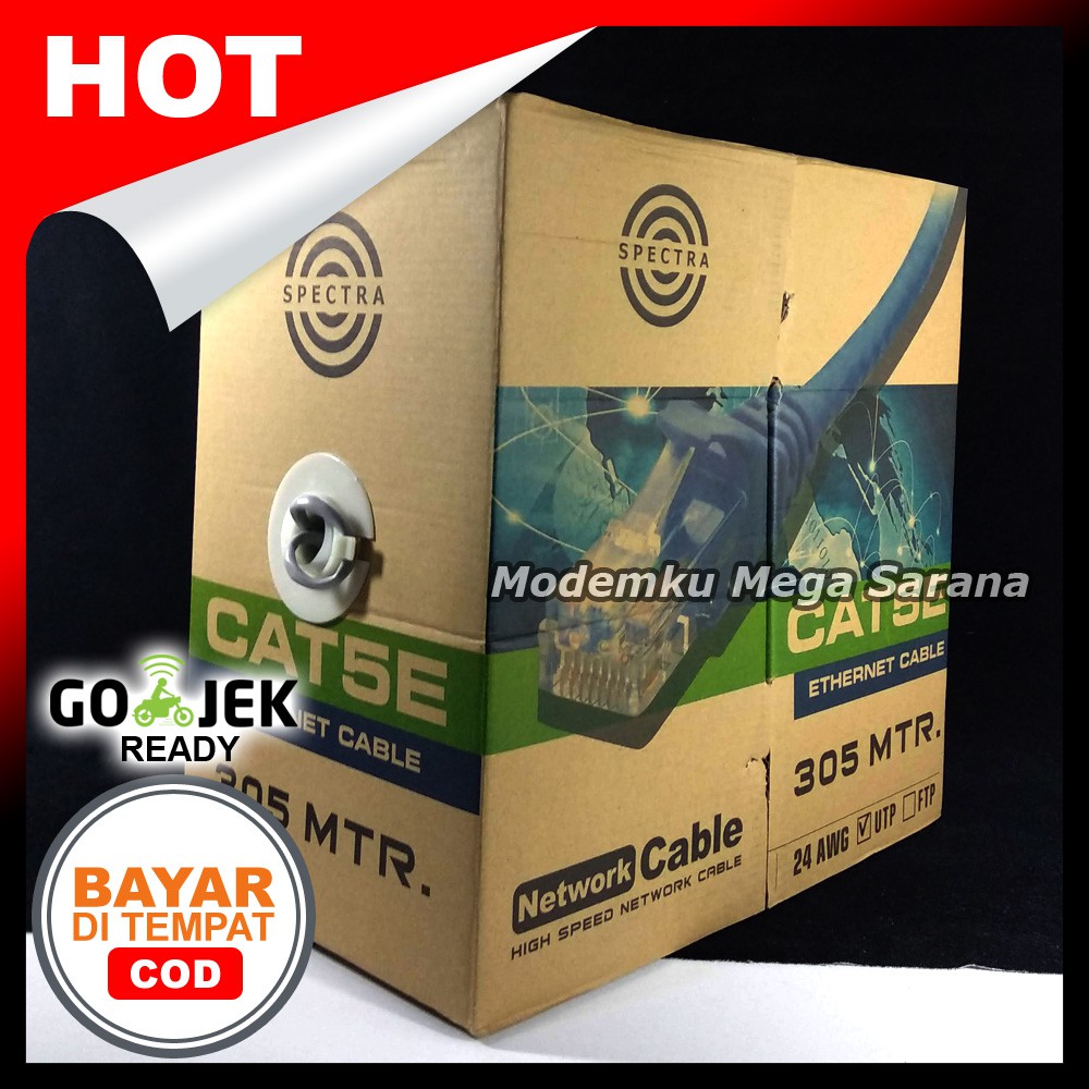 1 Roll 305 Meter - Kabel LAN UTP Kabel Jaringan Cat5E Spectra