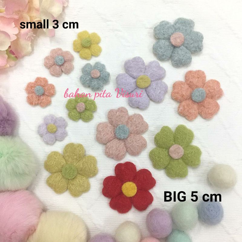 Bunga Felt Plong Loving Small 3 cm