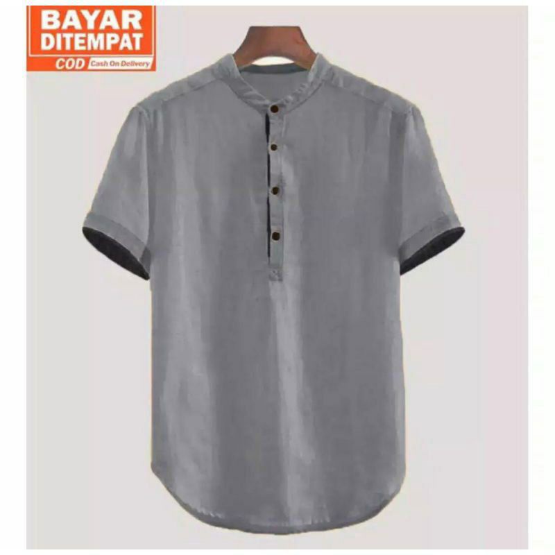 Kurta Hanafi Casual Lengan Pendek Pakistan Baju Koko Lengan Pendek Trendy-7
