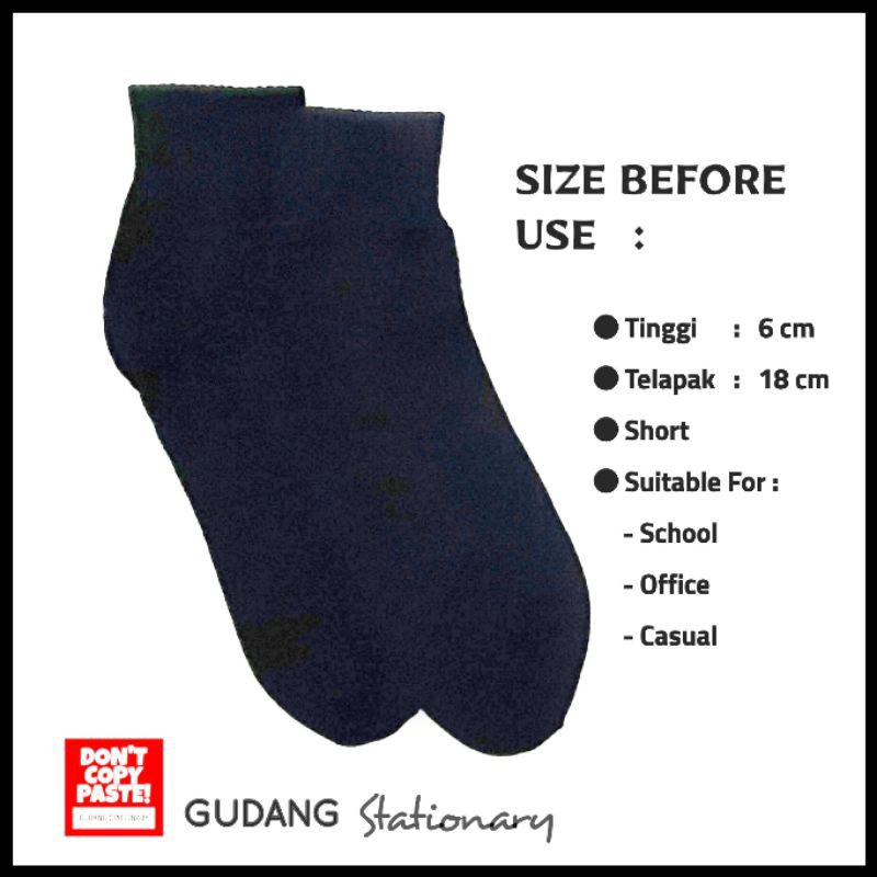 Kaos Kaki Pendek School Hitam Polos