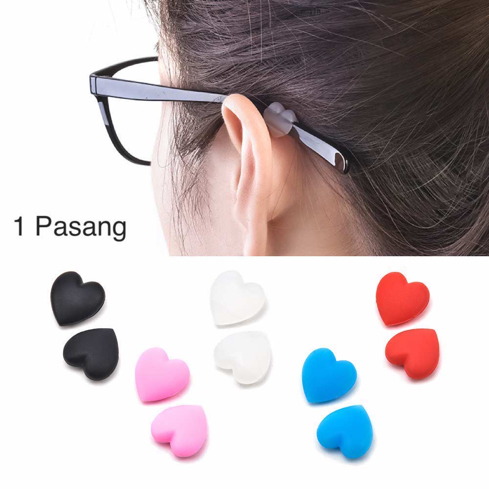 1 Pasang Pengait Kacamata Silikon - Anti Slip - Earhook Silicone - Penahan Hijab Style - KP8069 Group