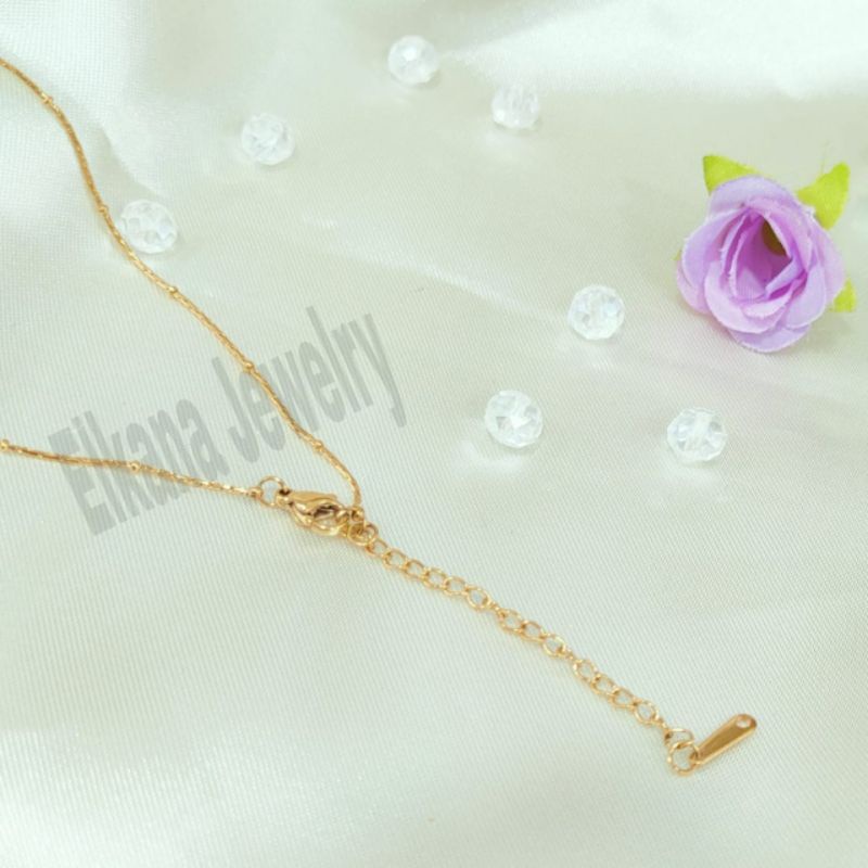 TITANIUM KALUNG PERSEGI SIMPLE SUPER BERKELAS PERHIASAN ANTI KARAT&amp;ANTI LUNTUR