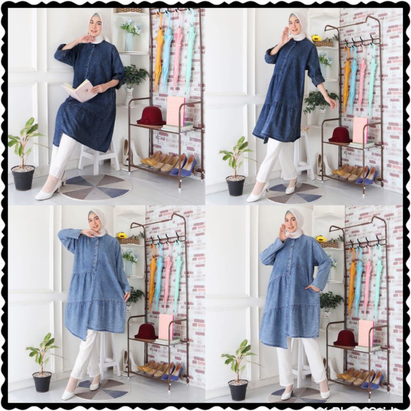 Tunik JEANS washed jumbo bigsize