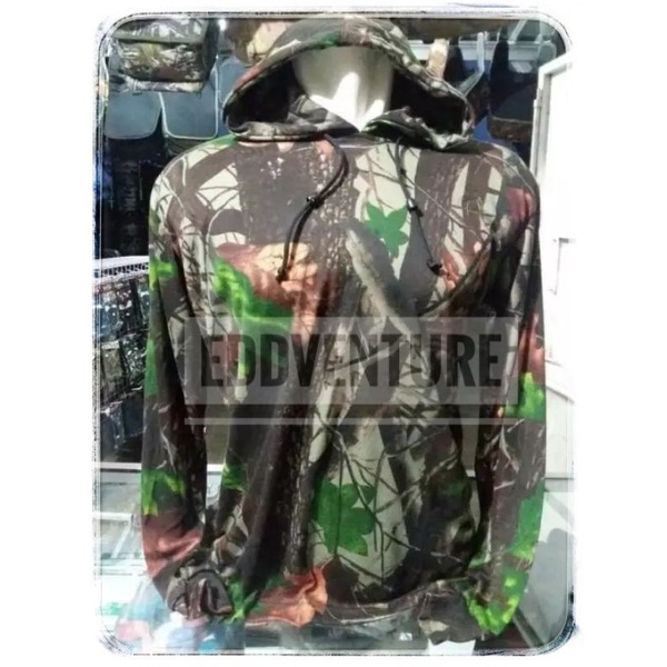 Satu Set Setelan Baju Kaos Hoodie Topi Buff Loreng Camo Perbakin Satu Stel Seragam Berburu Hunting Hutan Kamuflase Tactical Outdoor