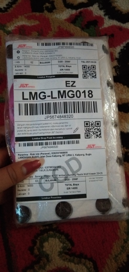 Promo Isi 100 Lembar - Kantong Plastik Motif Kresek 20×25 Cm - Plastik Packing Online Shop - Kresek