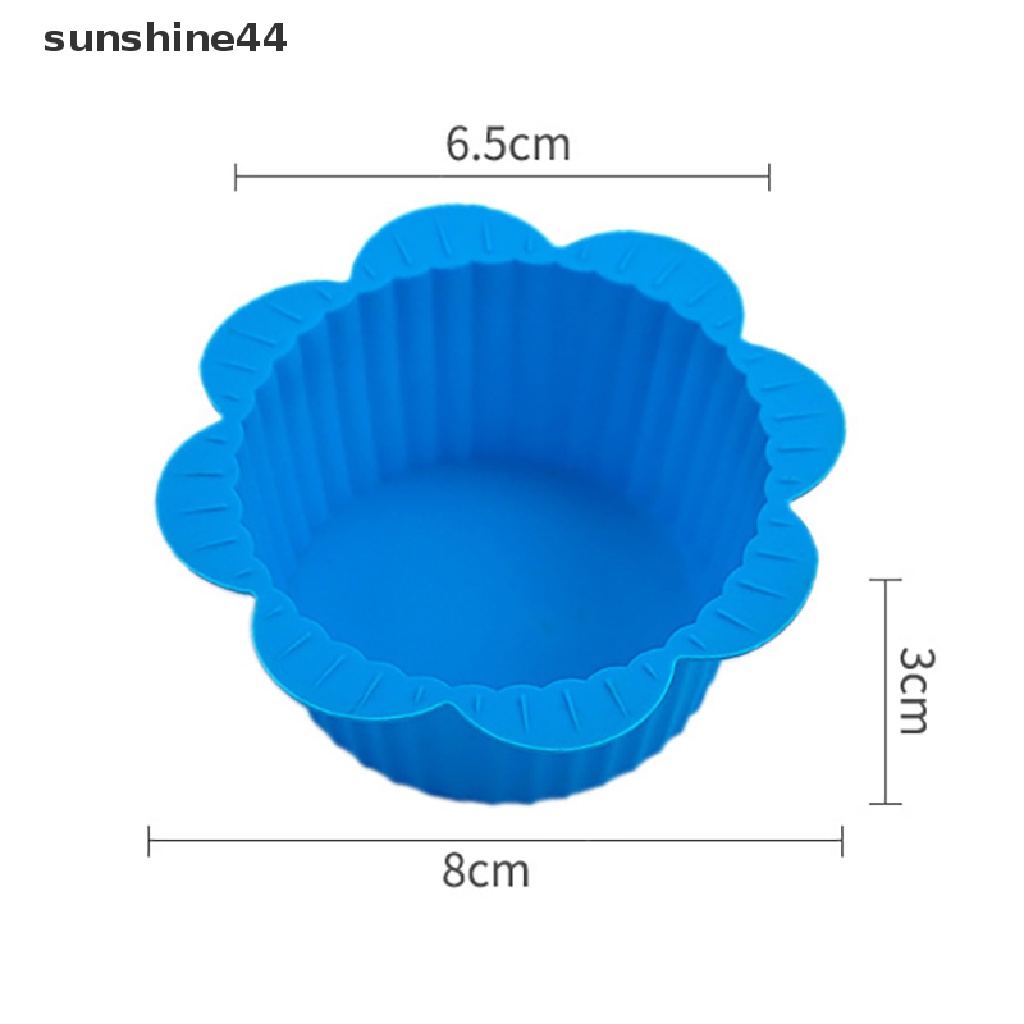 Sunshine 1Pc Cetakan Kue Muffin / Cupcake Bentuk Bunga Matahari Bahan Silikon