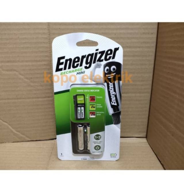 Charger Energizer AA / AAA + 2 pcs Baterai AAA 700mah Recharge ORIGINAL