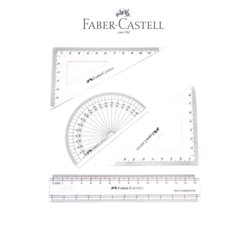 

Faber-Castell Mathematical Drawing Ruler set (isi 3 tipe penggaris)
