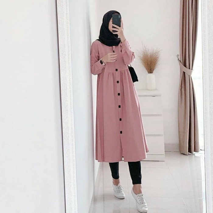 Model Baju Tunik Terbaru 2020 2021 Wanita Muslimah Remaja Atasan Tunik Modern Dzuvia Shopee Indonesia