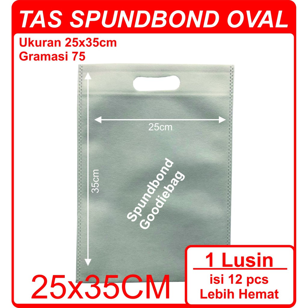 

Kodi Goodie Bag Spunbond Oval Warna Putih 25cm x 35cm / Tas Souvenir