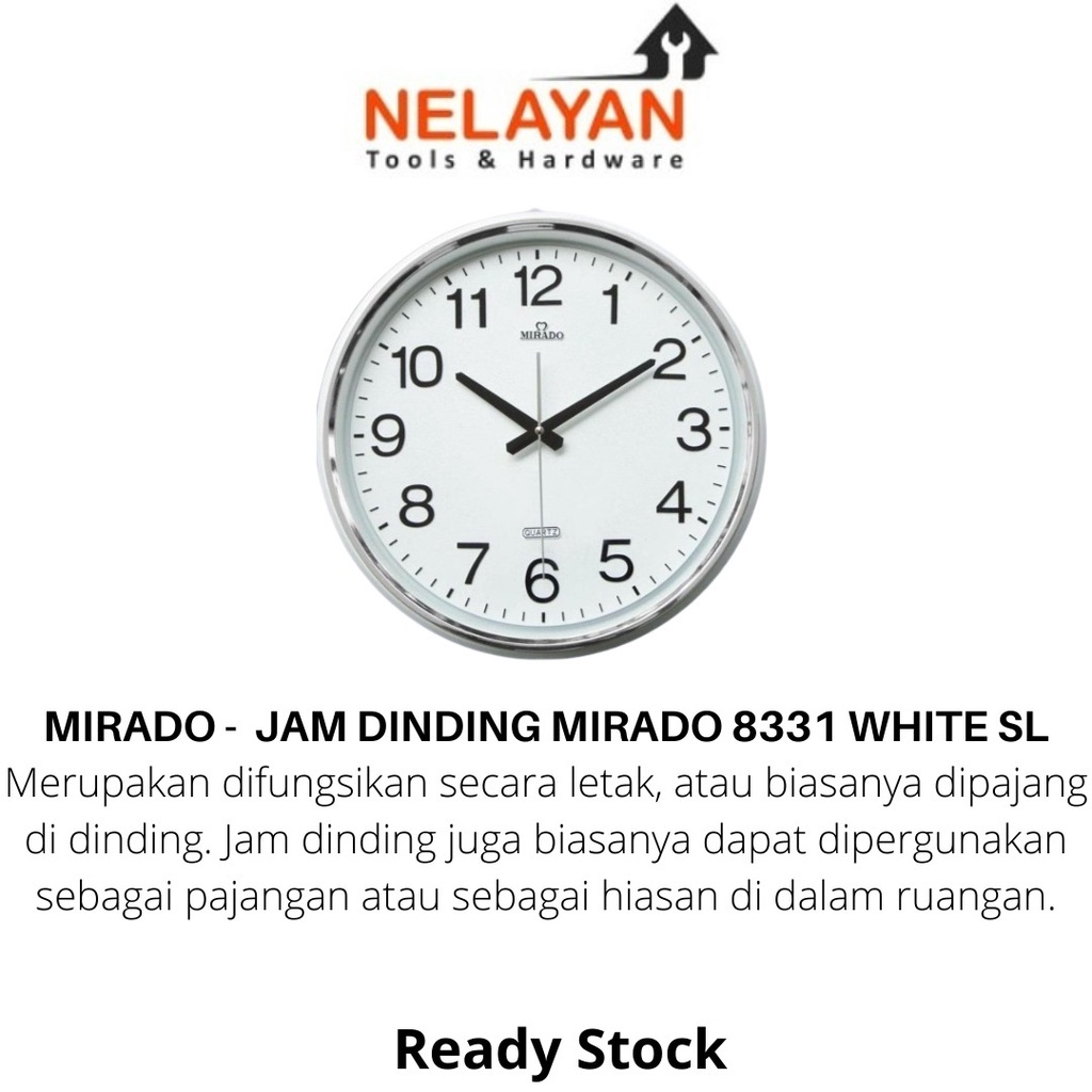 MIRADO - Jam DInding Mirado 8331 White SL