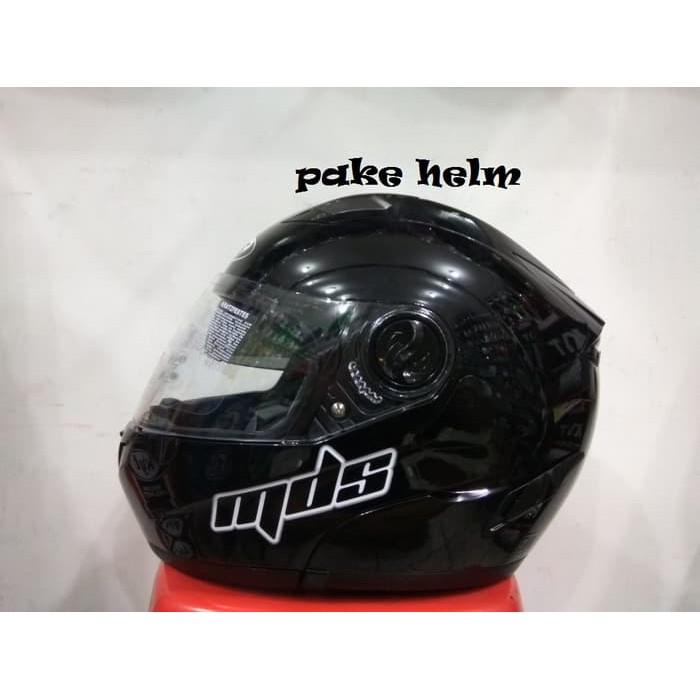 Excelent HELM MDS PRO RIDER MODULAR HALF FACE FULL FACE HITAM GLOSSY