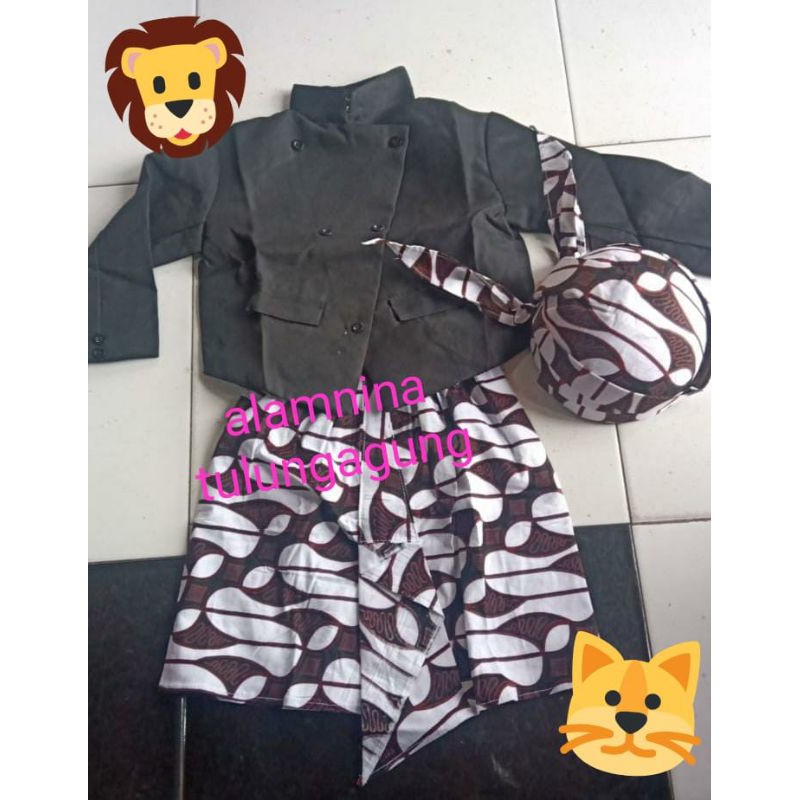 setelan beskap dalang anak bayi tedhak siten