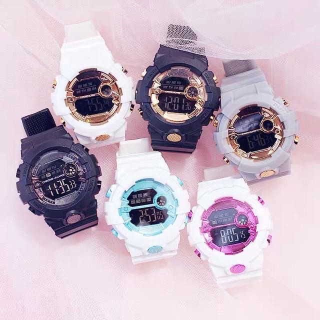 JAM TANGAN PRIA WANITA DIGITAL RUBBER SPORT BULAT LED GROSIR MURAH COUPLE ANAK REMAJA IMPORT GK028 / C4/C5-2