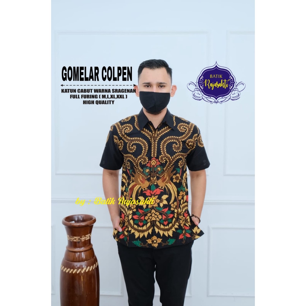 GOMELAR COLET RAJASAKTI BATIKSOLOAMANAH KEMEJA BAJU BATIK PRIA SOLO LENGAN PENDEK PANJANG LAPIS FURING ATASAN BATIK PREMIUM MODERN KATUN HALUS SULTAN SOGAN MANUK TARUNG 2 MANUK TARUNG PEN MATAHARI BERSINAR SEPENGGAL MATAHARI KERTAJAYA BIRU KERTAJAYA BIRU