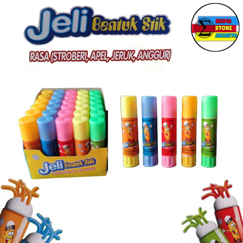 Permen Jeli / Jelly Jadul Bentuk Stik Aneka Rasa Buah [Eceran]