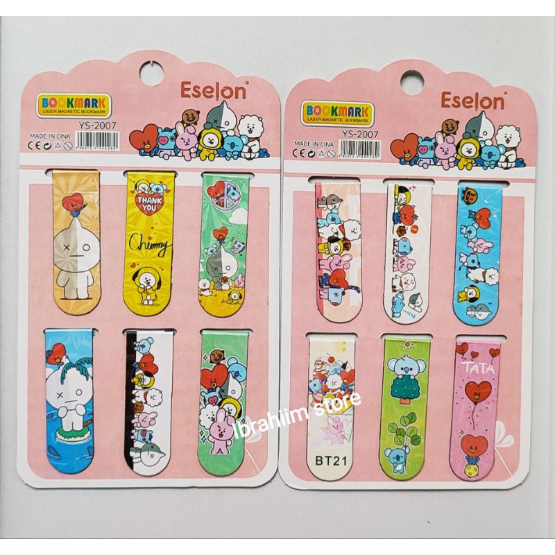PEMBATAS BUKU BTS KECIL / PEMBATAS BUKU MAGNET BTS ISI 6