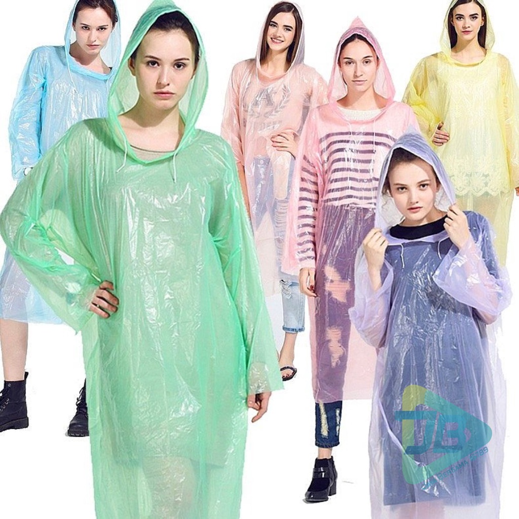 RT60 rain coat mantel jas hujan darurat plastik lengan panjang sekali pakai JB5389