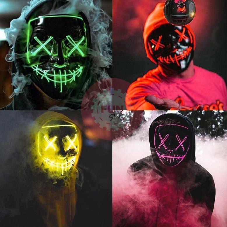 [KODE BARANG 8113F] (DARI JAKARTA) Topeng / Mask LED Vendetta / Anonymous Properti Halloween /  TikT