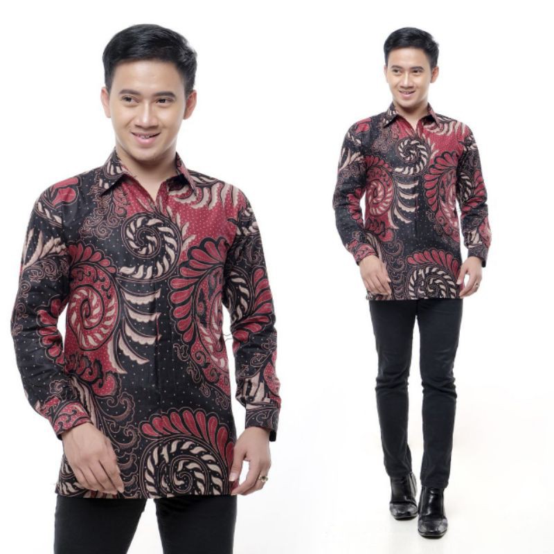 Maura Couple - Sania Ruffle Batik Couple Ori Ndoro Jowi Garansi Termurah Shopee - BATIK MODERN SOLO-Kmj puser merah