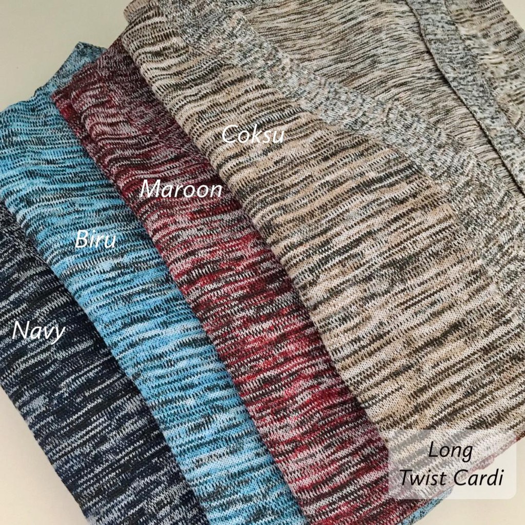 LD 94 - 120 ( Fit to 2XL ) cardi Long twist bahan rajut tebal  / twist kardigan / cardigan misty-3