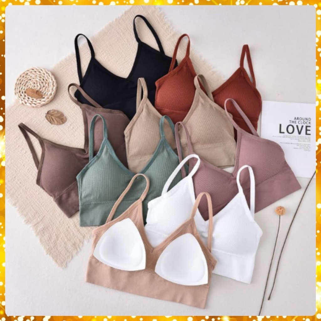 Bra/BH Wanita Tanpa Kawat Bahan Halus Pakaian Dalam Bralette Push-up Import