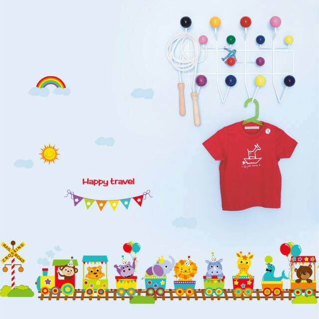 RELIZA WALLSTICKER KERETA ANAK CUTE ANIMAS TRAIN SK9011 WALL STICKER / STIKER DINDING