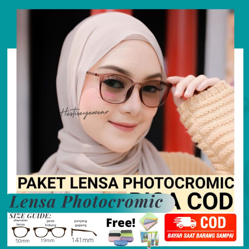 Kacamata Lensa Photocromic / 8251 Free Lensa Minus & Cyl Kacamata Jaman Now