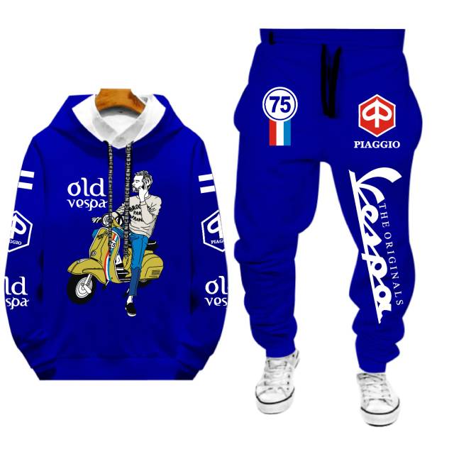 Stelan pria 1 set sweater dan celana old vespa