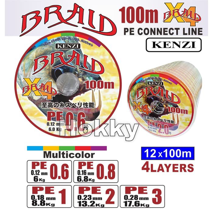 KENZI PE BRAID X 4 ,100 M