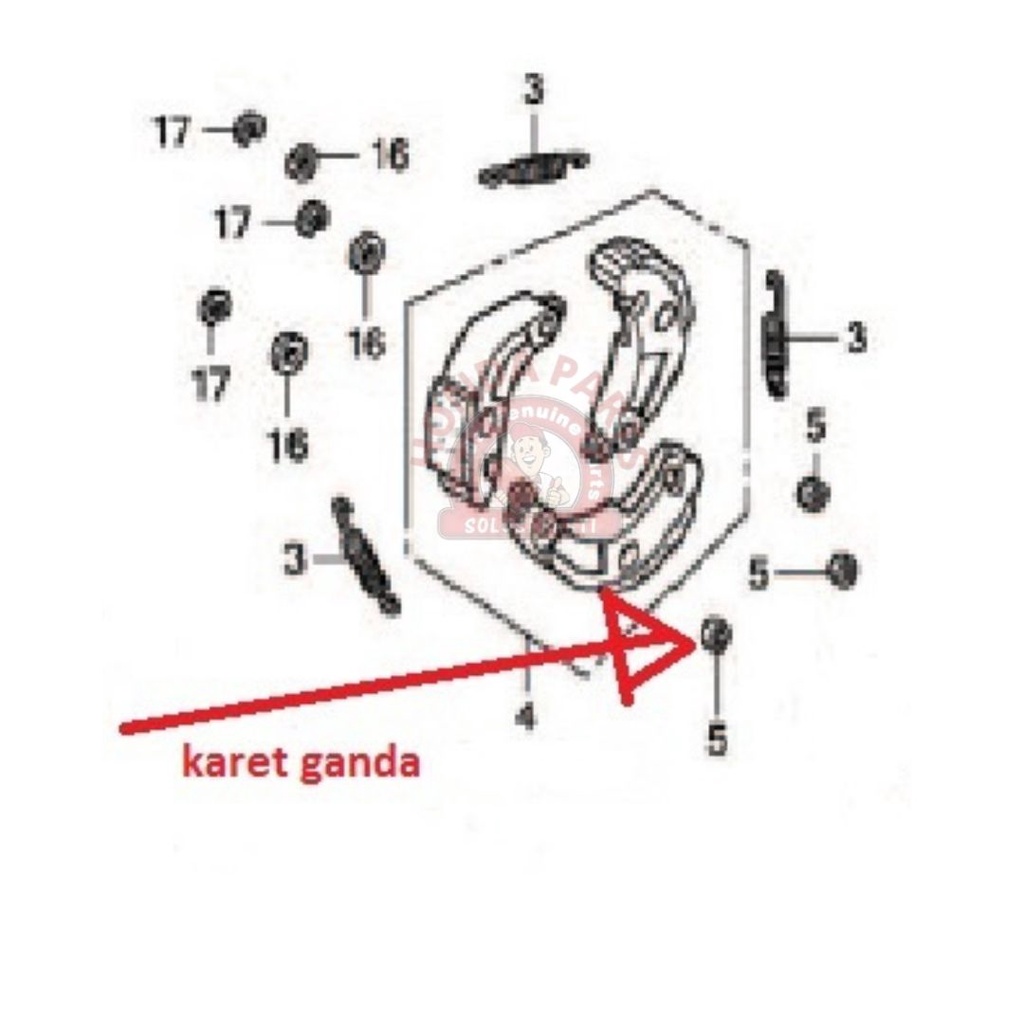 KARET GANDA TANPA BOSH RUBBER CLUTCH DAMPER MOTOR MATIK KECUALI VARIO CARBURATOR