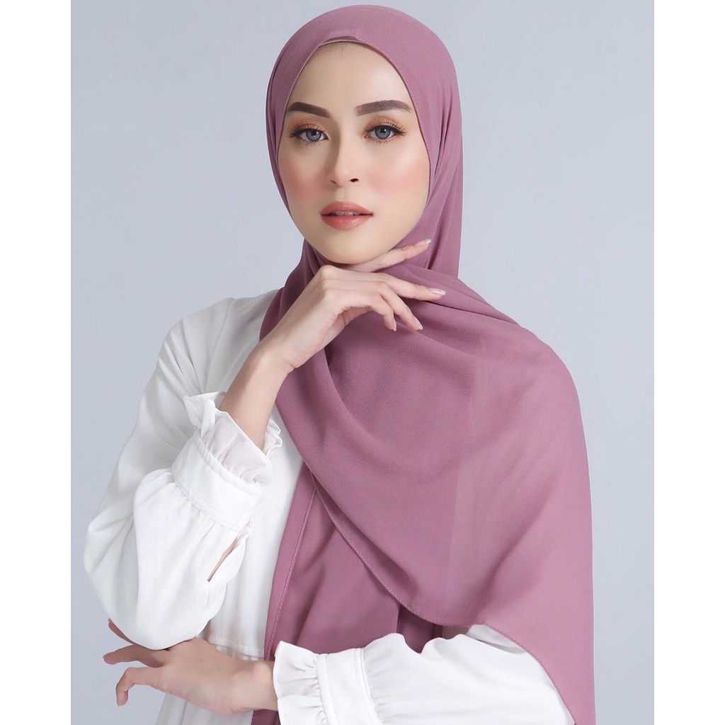 Jilbab Pashmina Diamond Crepe / Krudung Hijab Pasmina Sabyan Jahit Tepi Premium Jumbo 180x75 Part 1-TARO