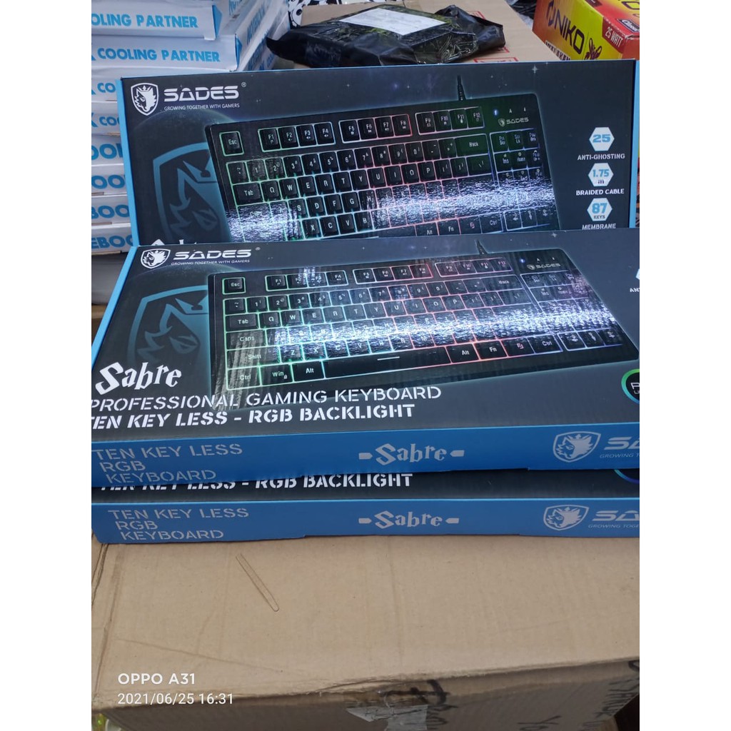 Keyboard Gaming Sades Sabre TKL RGB Membrane gaming keyboard murah kualitas garansi resmi