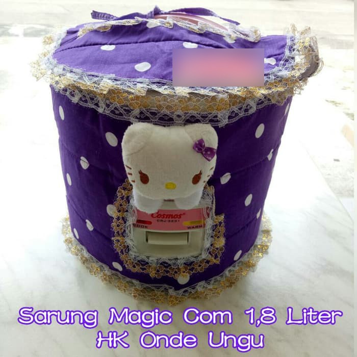Cover Tutup Sarung  magic com magicom  magiccom karakter Boneka HK Hellokitty Hello Kitty Ungu