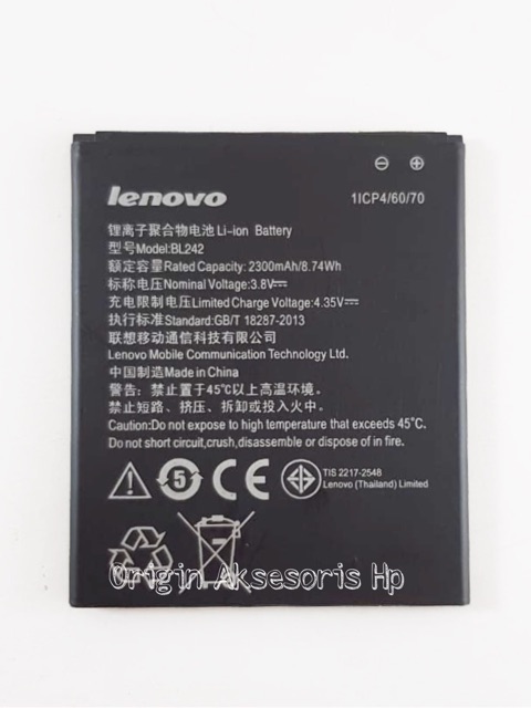 Baterai LENOVO A6000 - A6000 Plus - BL242 - BL 242 Kualitas ORIGINAL 100%