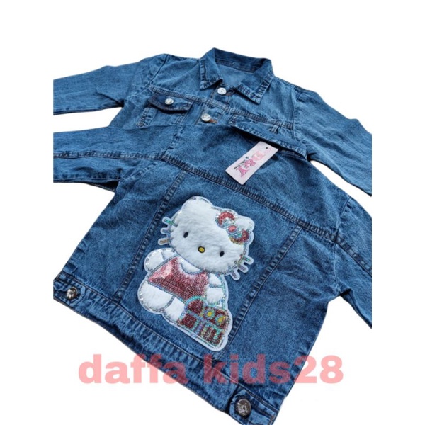 JAKET JEANS ANAK KARAKTER BULU / JAKET LEVIS ANAK PEREMPUAN MOTIF KEKINIAN 2-7 TAHUN