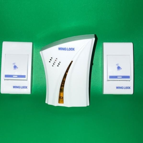 DOORBELL WIRELESS BATERAI 2 TOMBOL BEL PINTU TANPA KABEL DC WATERPROOF