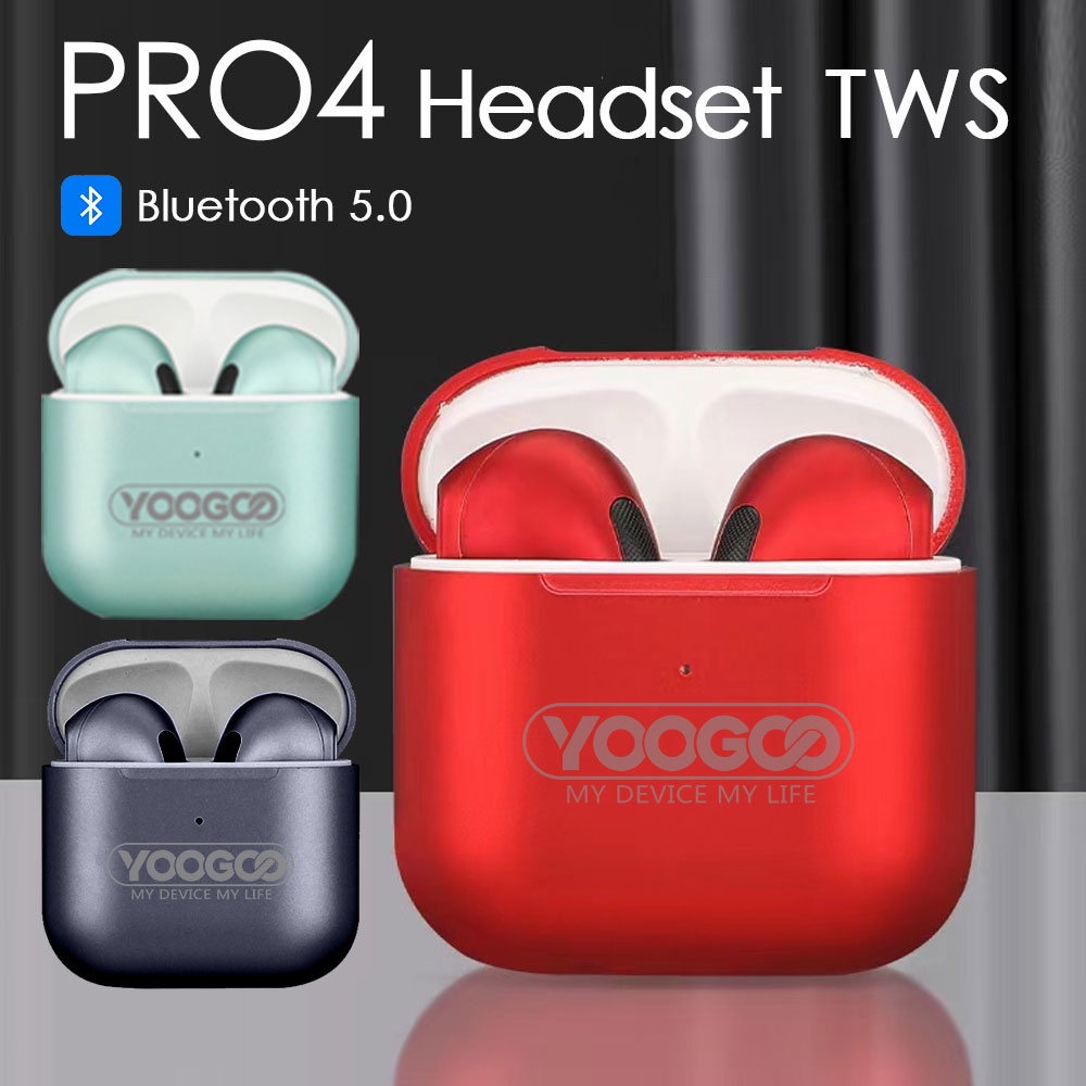 YOOGOO Earhones PRO4 TWS Bluetooth 5.0 Metallic paint In Ear headset With Mic For Xiaomi Samsung LG smartphone color Headphones