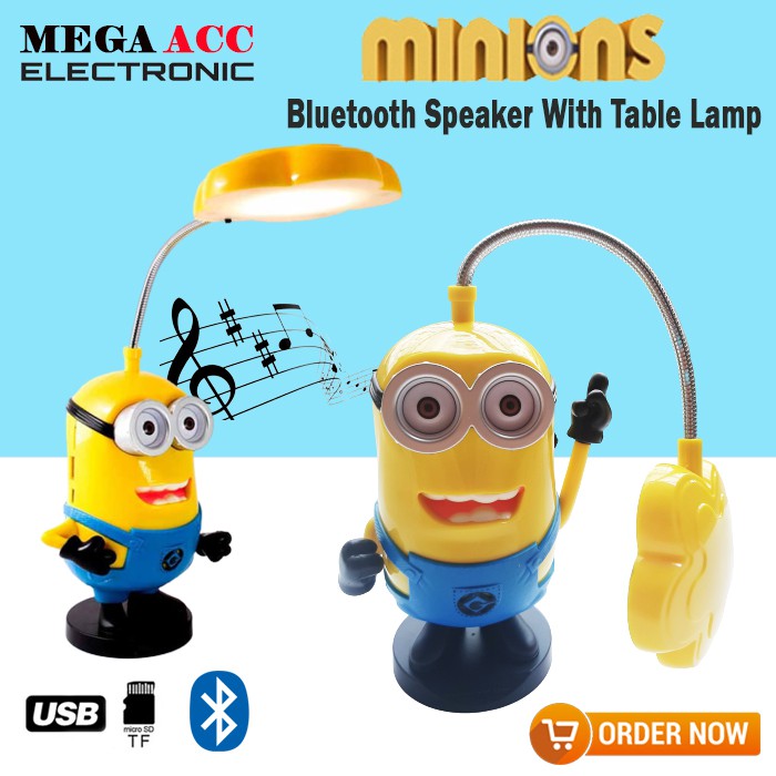 Speaker Bluetooth Portable Minion With Lamp - Speaker Minion Lampu Meja