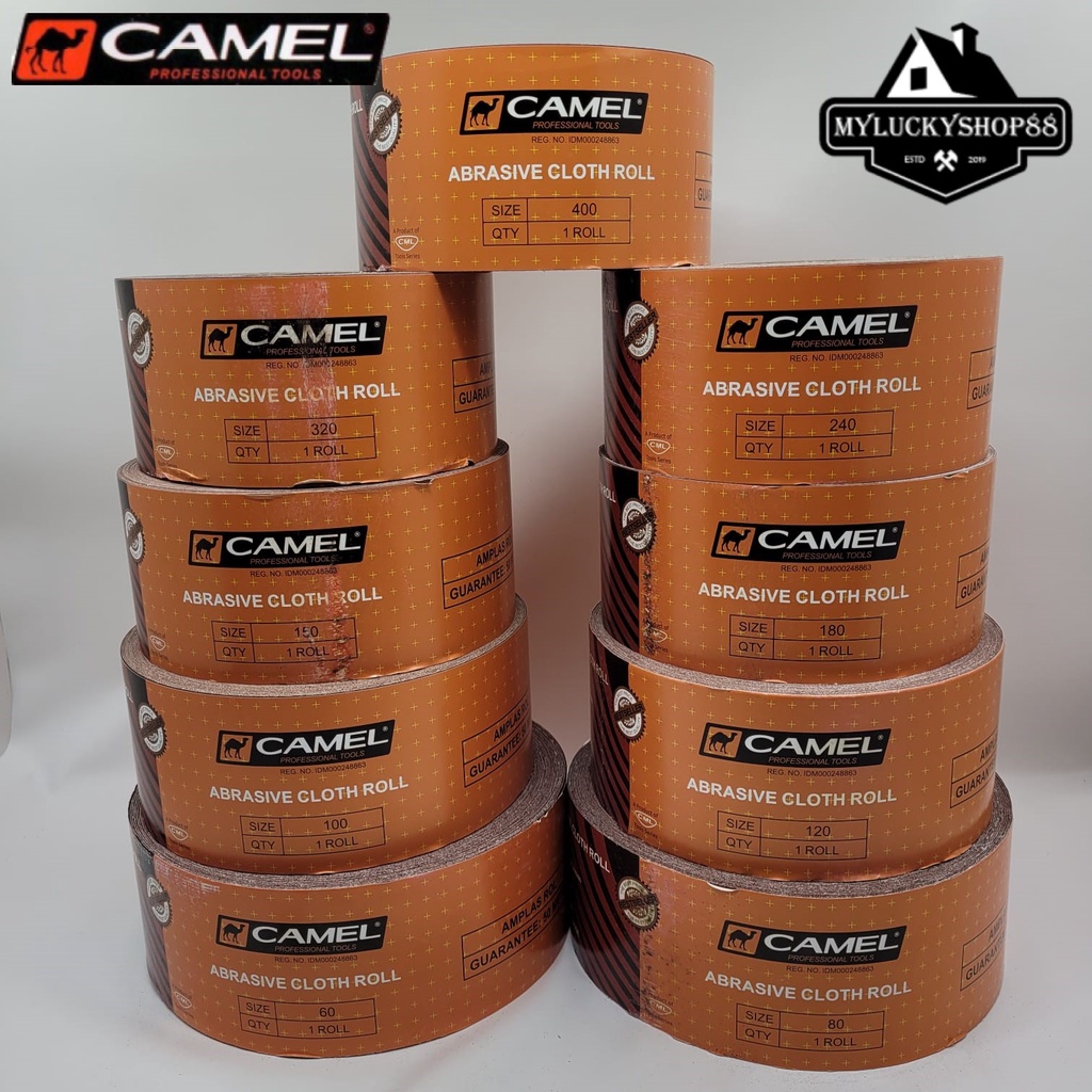 Amplas Roll 4&quot; x 50M Camel Rol Grit 60 80 100 120 150 180 240 320 400