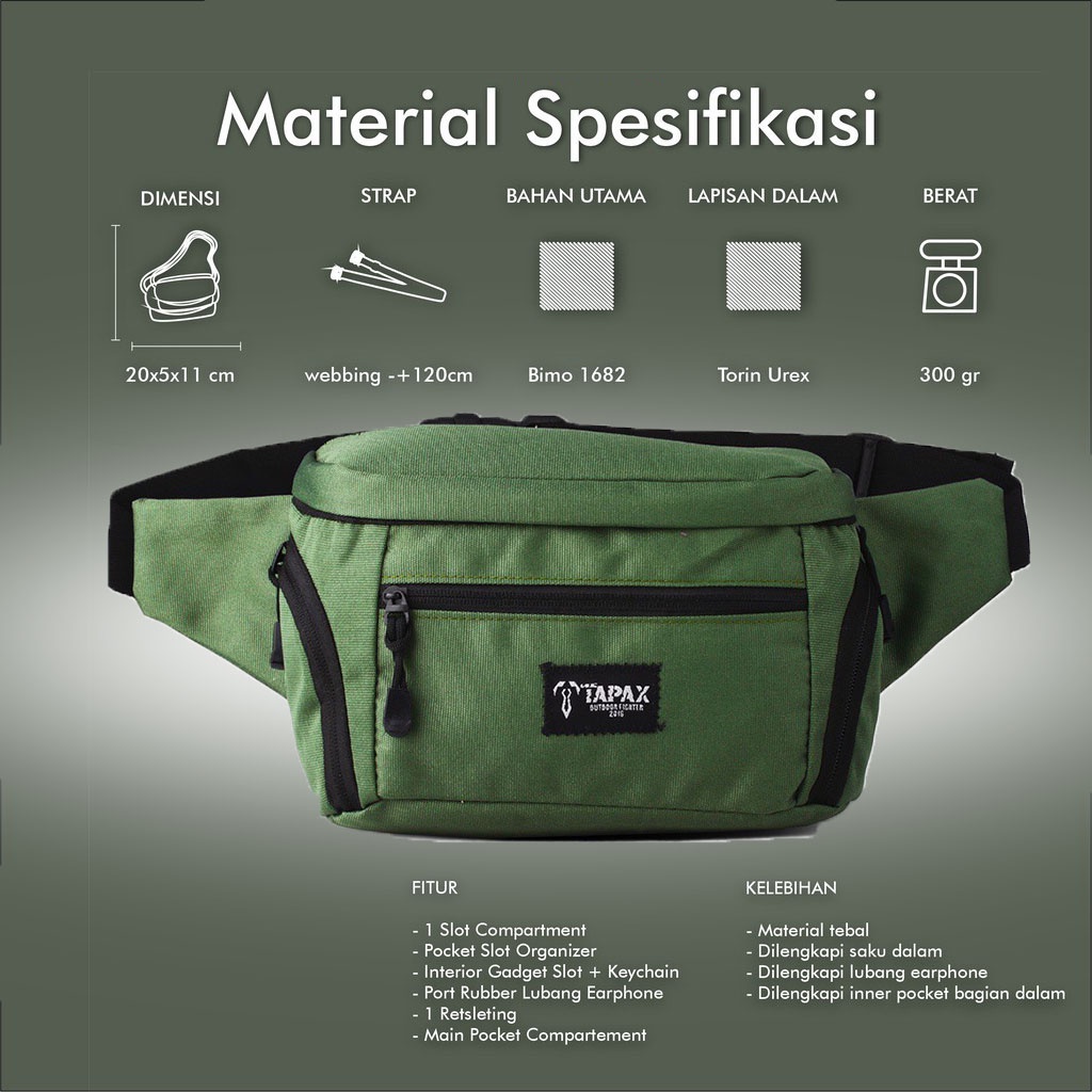 Waistbag Selempang Pria Wanita Wazio Zetshop