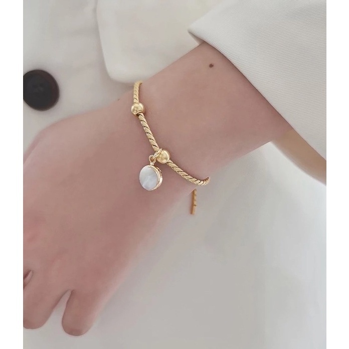 Ark.co - Romy bracelet (circle ; heart) gelang tangan wanita serut adjustable minimalis fashion